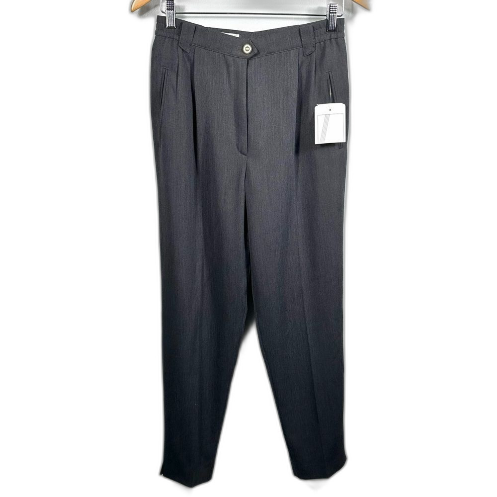 Basler Vintage Charcoal Grey Pleated Trouser Pant NWT Size European 38/US 8